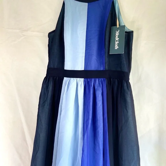 modcloth blue dress Ocean Air Fit & Flare Dress  ModCloth